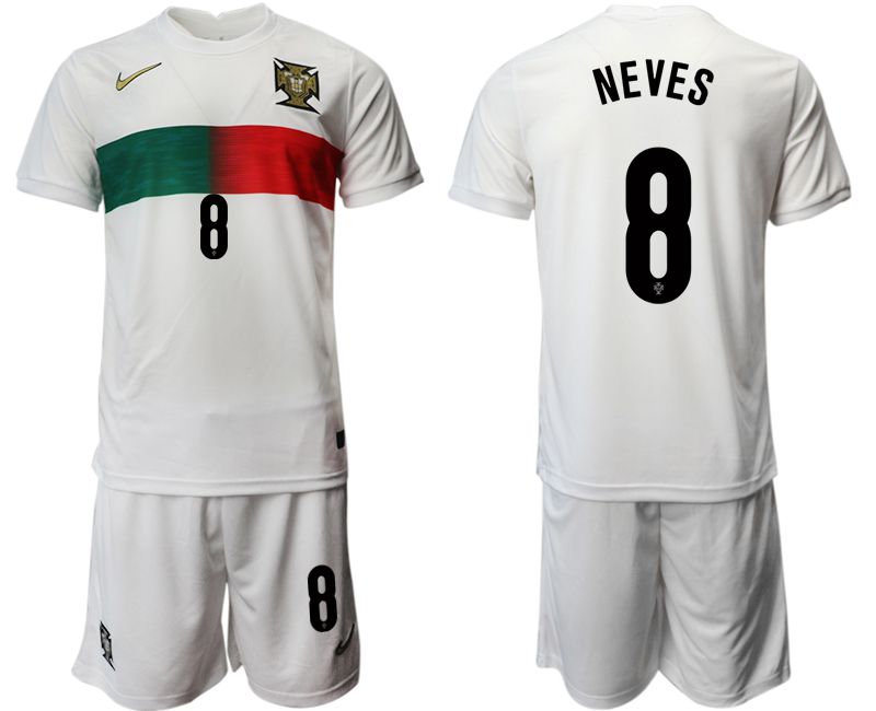 Men 2022 World Cup National Team Portugal away white 8 Soccer Jersey